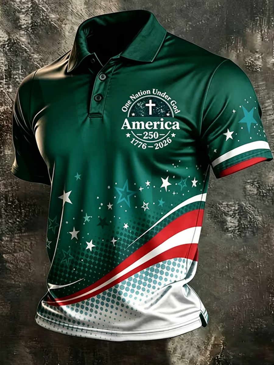 🔥Buy 3 Get 10% Off🔥Men's 250th Anniversary Print Business Polo Shirt