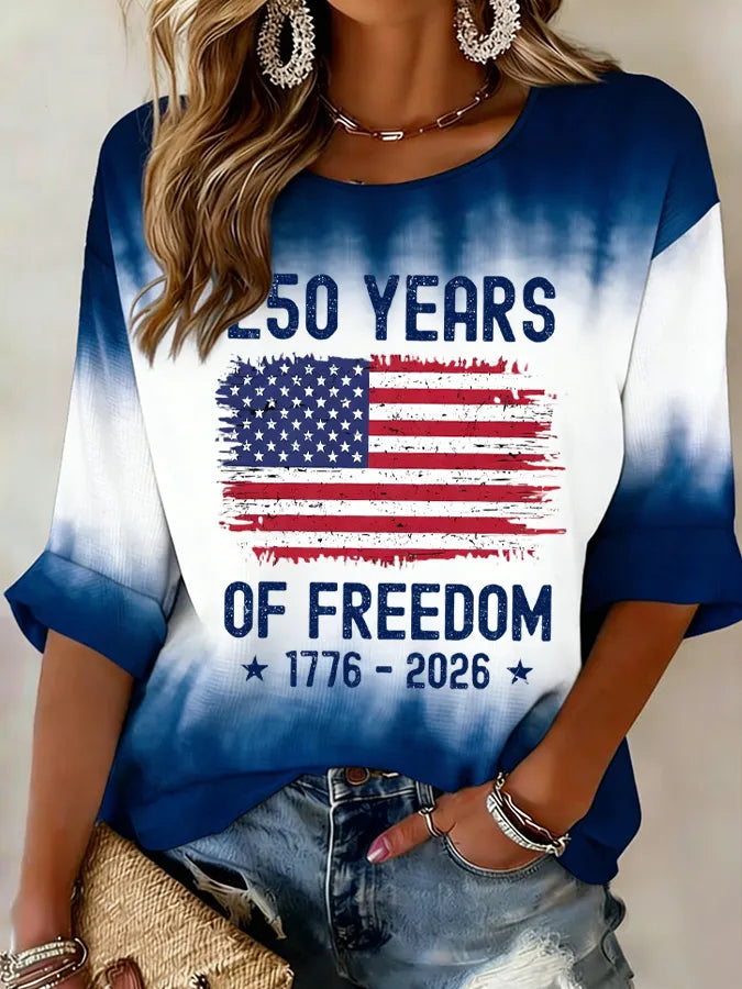 Women'S Round Neck Casual Tie Dye Top