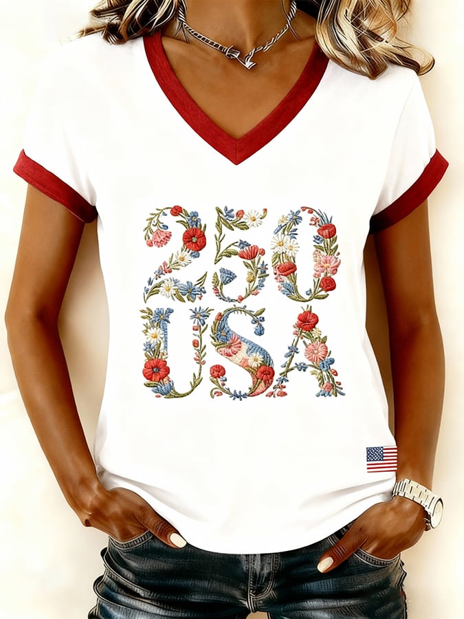 Women's Vintage America 250th Anniversary Print T-Shirt