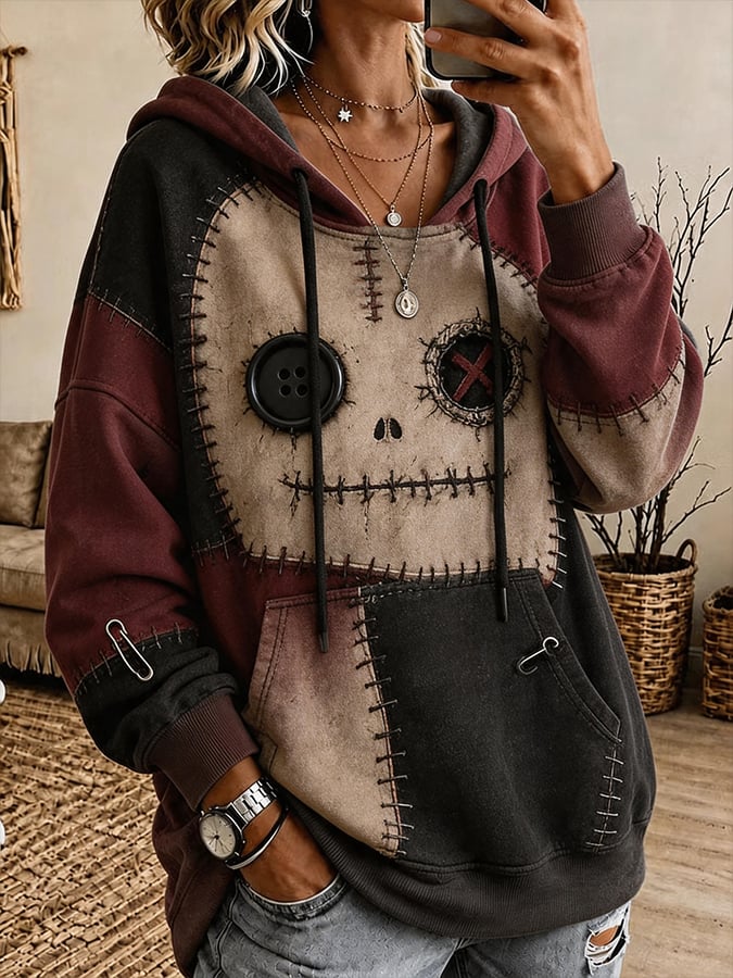 Women'S Halloween Art Print Hoodie