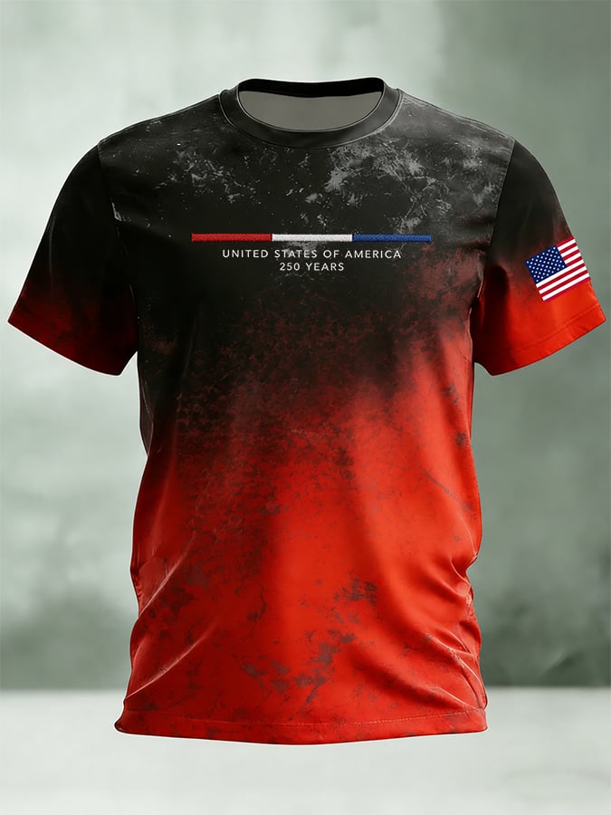 Men'S America Flag Printed Casual T-Shirt