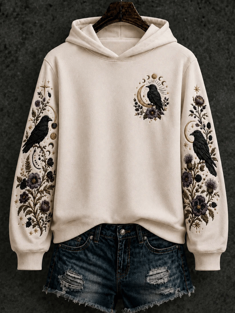 Women's Crow Print Sweatshirt