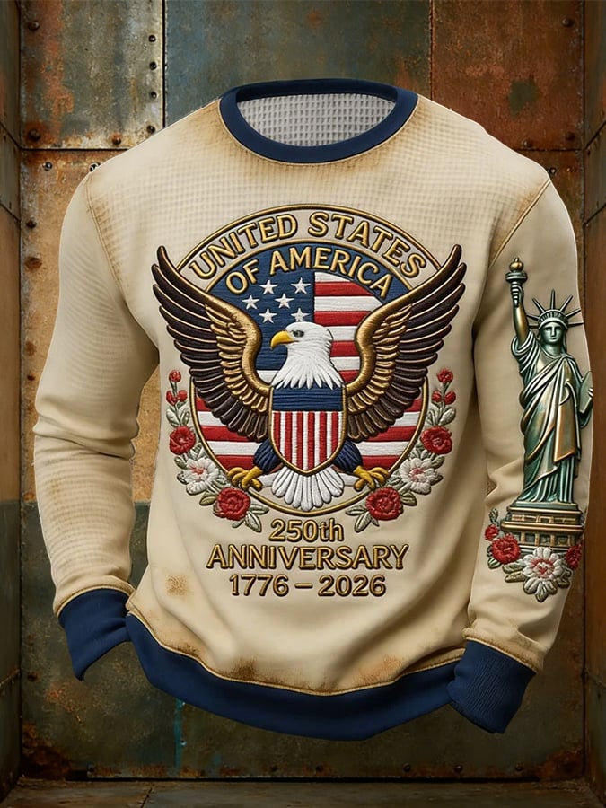 Men'S Casual T-Shirt With American 250th Anniversary Print