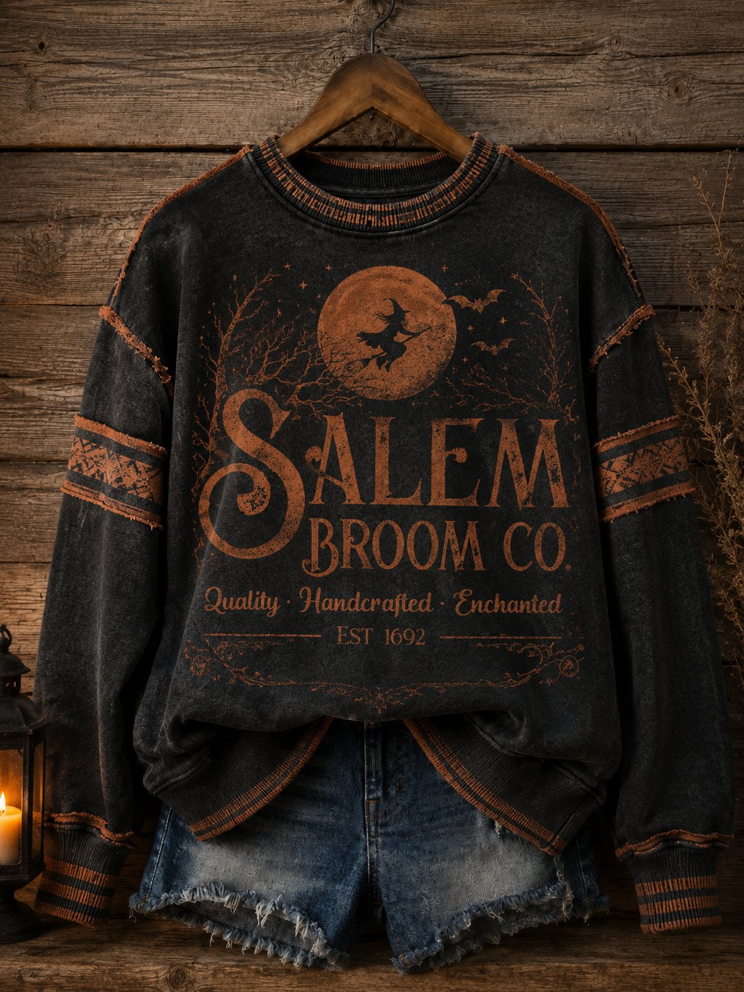 Women's Halloween Witch Print Casual Sweatshirt