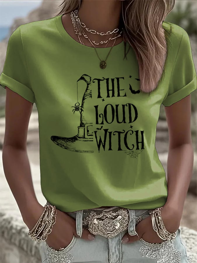 🔥Buy 2 Get 10% Off🔥Women's Funny Witch Print Casual T-shirt
