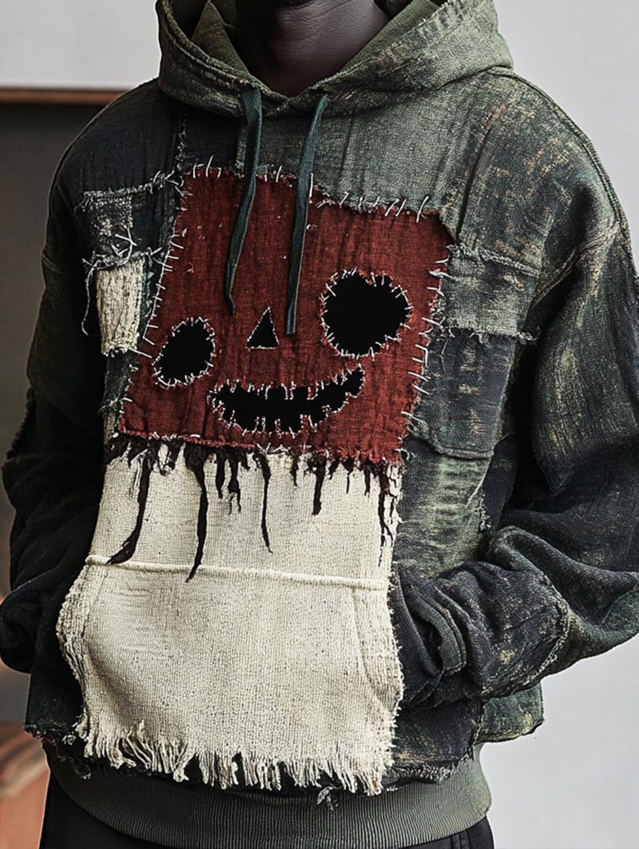 Men's Vintage Casual Halloween Art Hoodie
