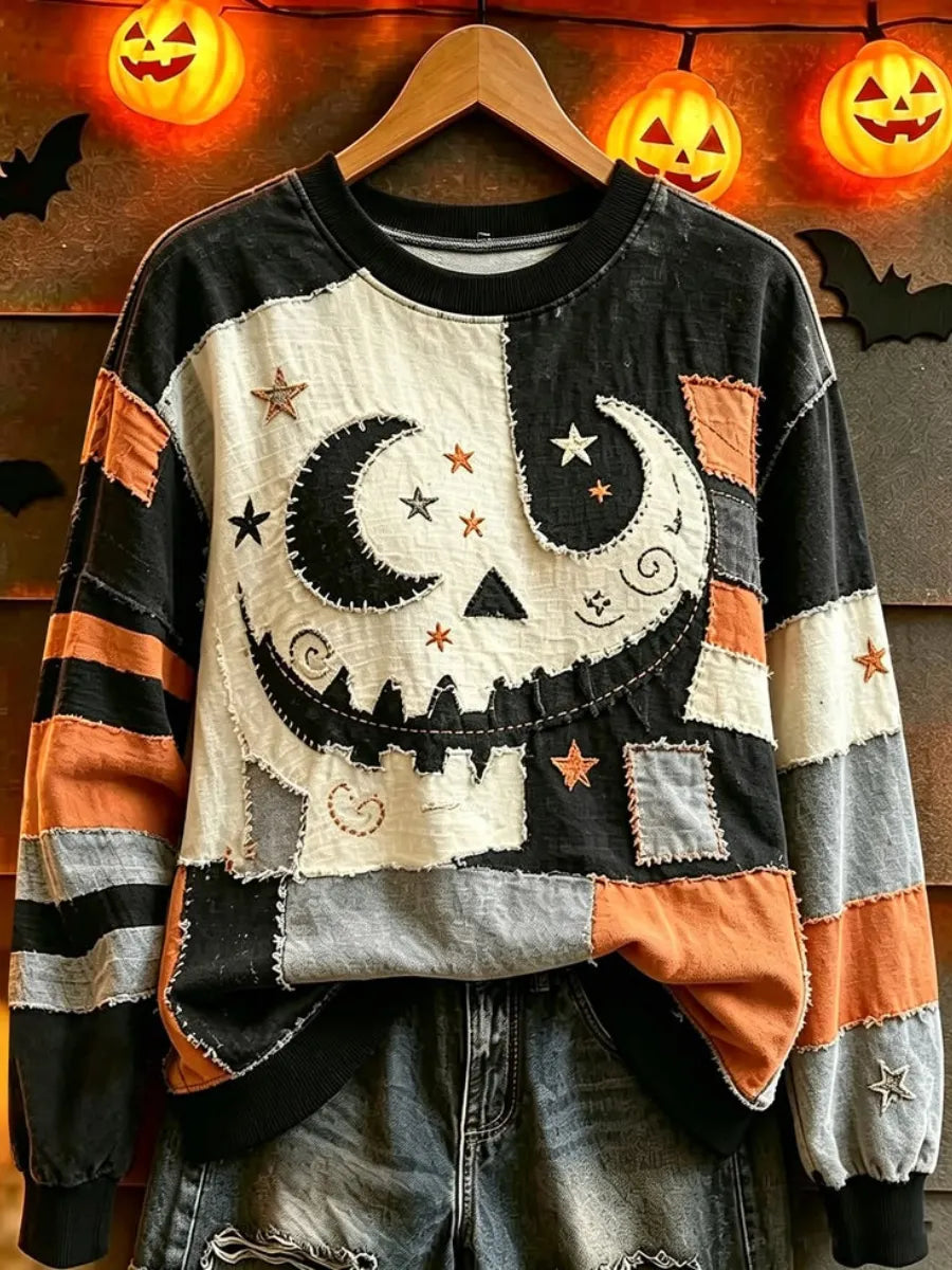 Women's Vintage Halloween Print Comfy Sweatshirt