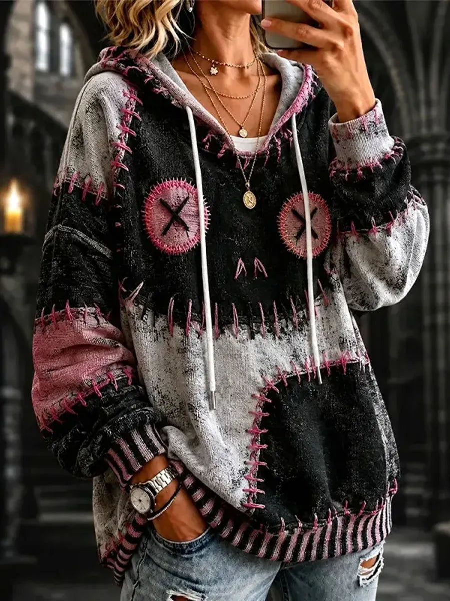 Women's Halloween Art Print Casual Hoodie