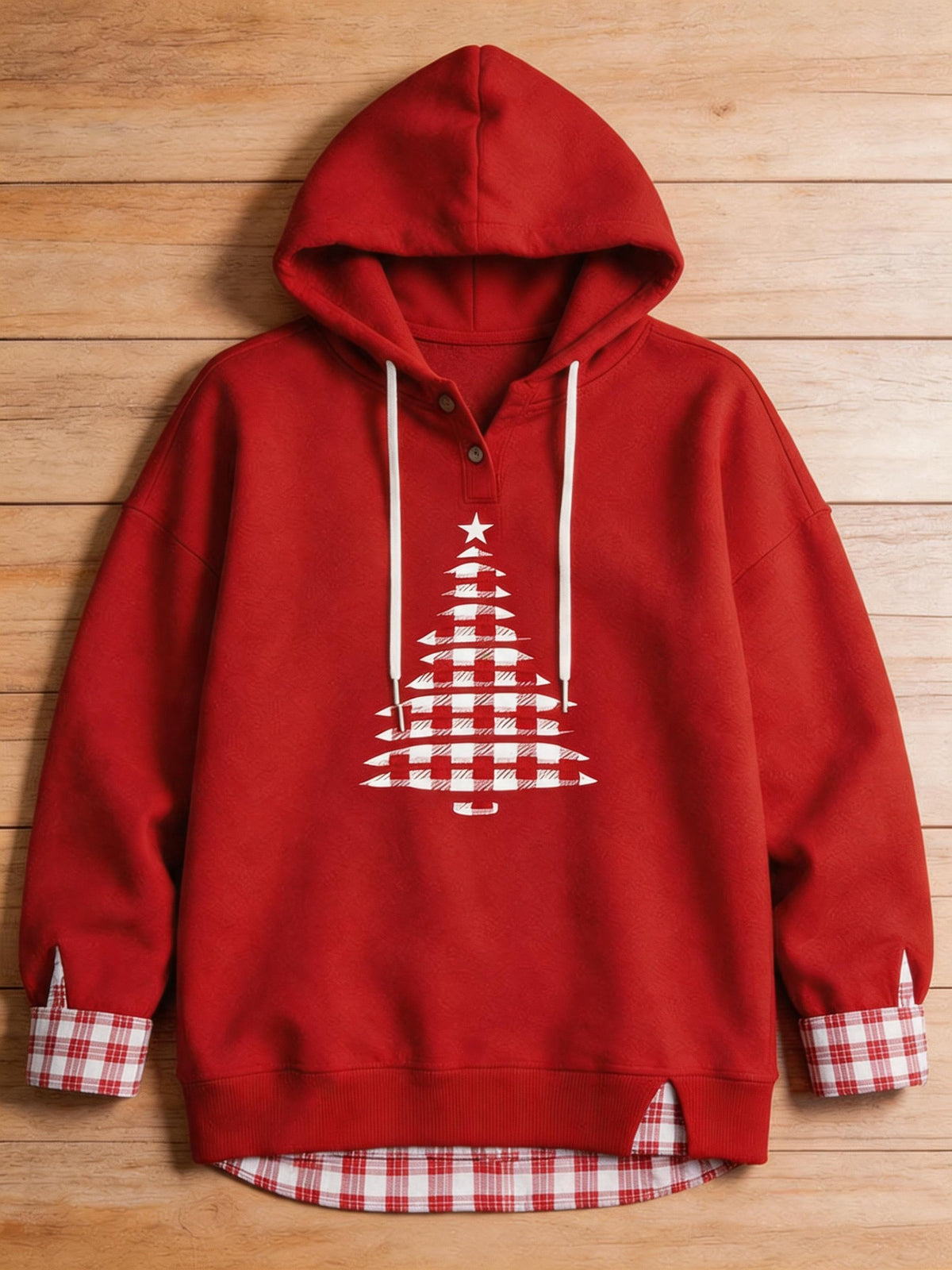 Women's Fabric Patchwork Faux Two-Piece Sweatshirt