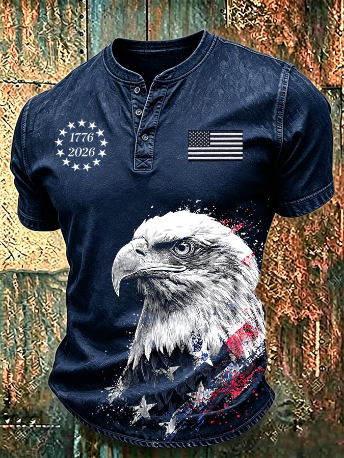Men's America Flag Printed T-shirt
