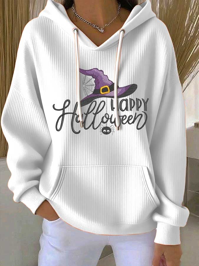 Women's Halloween Printed Casual Hooded Sweatshirt