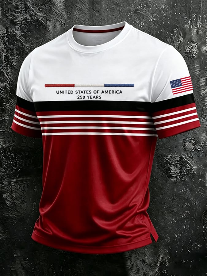 Men'S America Flag Printed Casual T-Shirt