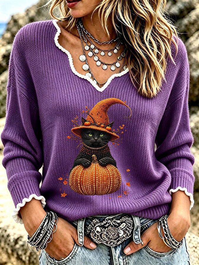 Women's Casual Retro Collar Frayed Edge Top