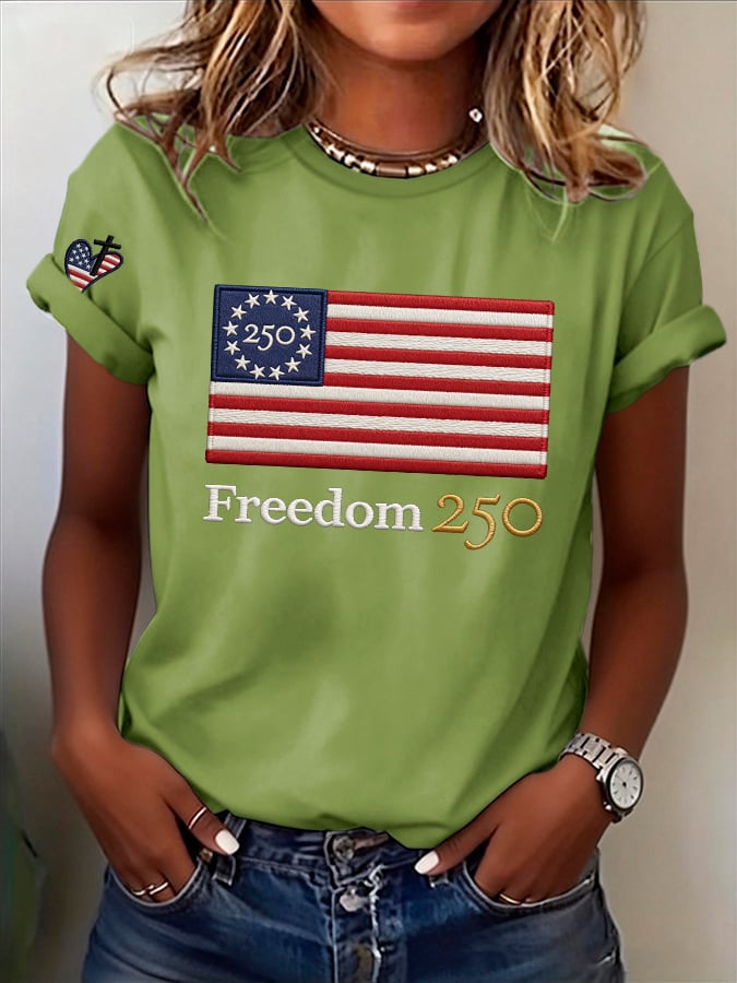 Retro 250th Anniversary 250 Freedom Print T-Shirt