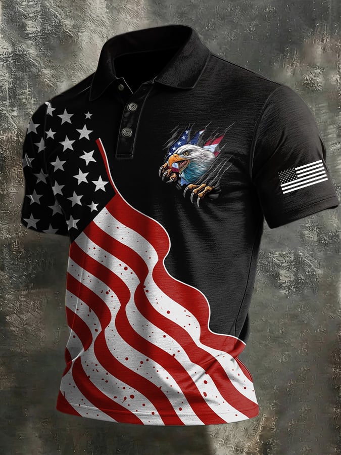 Men's 250th Anniversary Printed Casual Polo Shirt