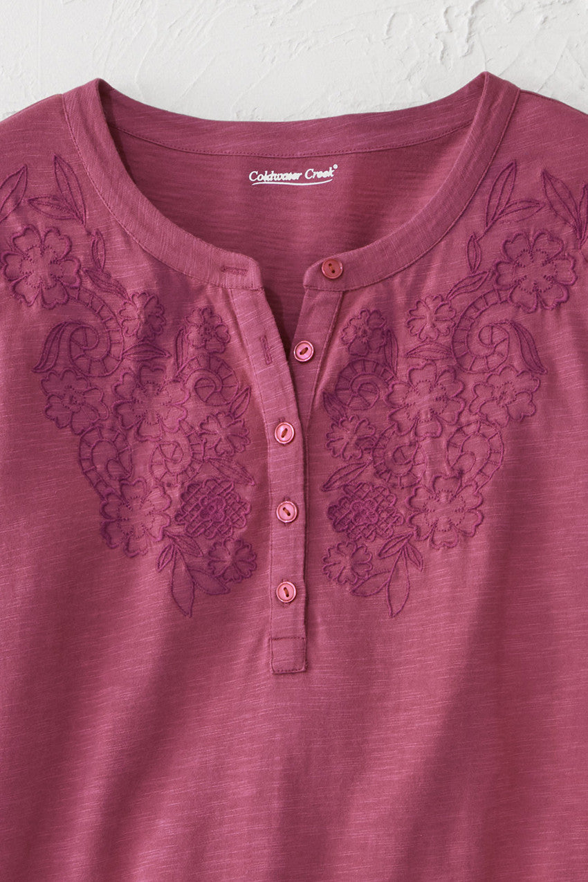Open Mind Eyelet Henley