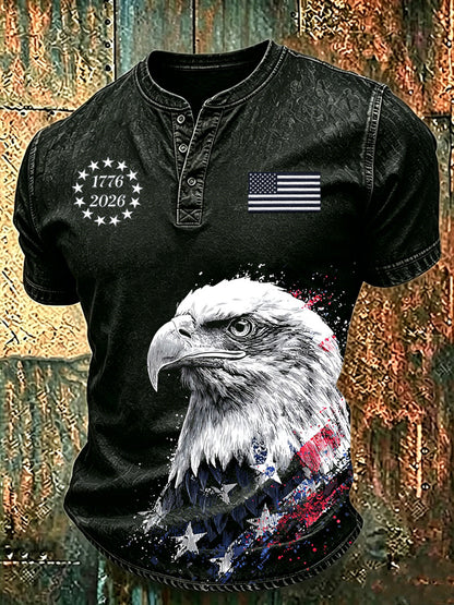 Men's America Flag Printed T-shirt