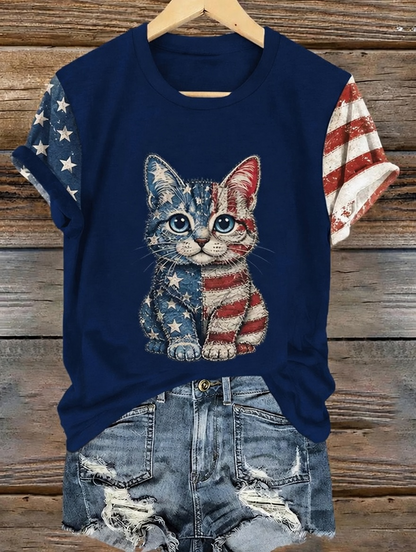 🔥Buy 3 Get 10% Off🔥Women's 250 Years Of Freedom Flower Art Print T-shirt