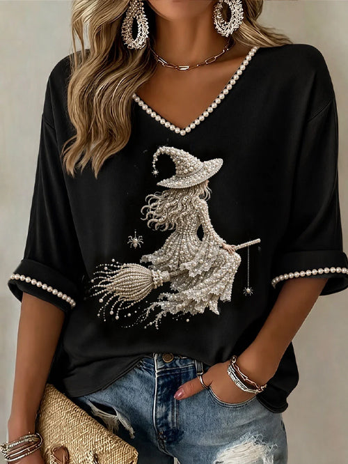 Women'S Witch Printed T-Shirt