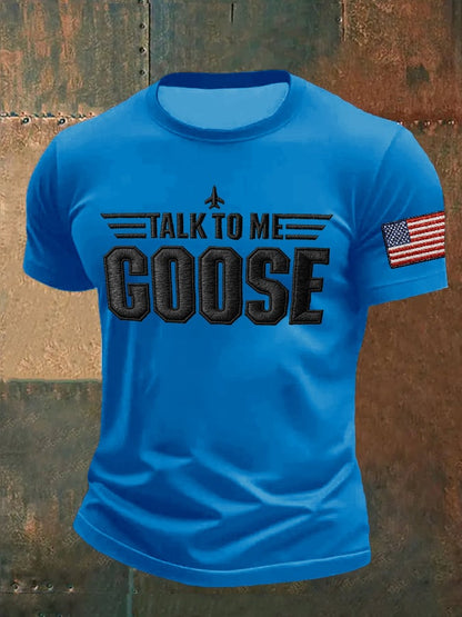 Men's Retro Talk To Me Goose Print T-Shirt