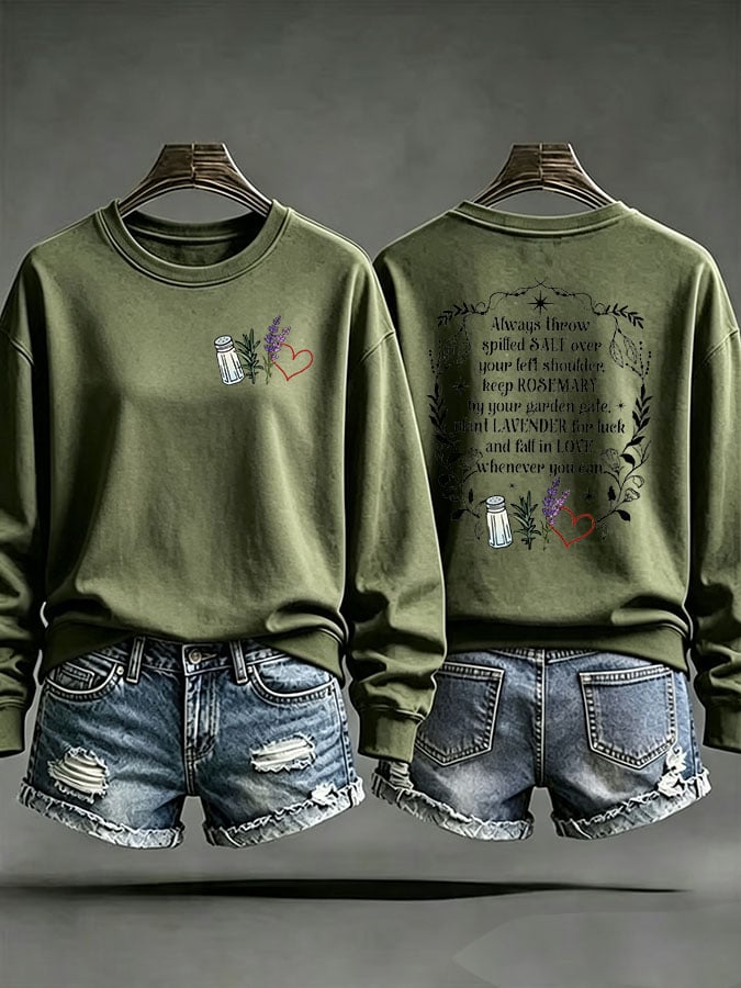 Women's Casual Printed Long-Sleeve Sweatshirt