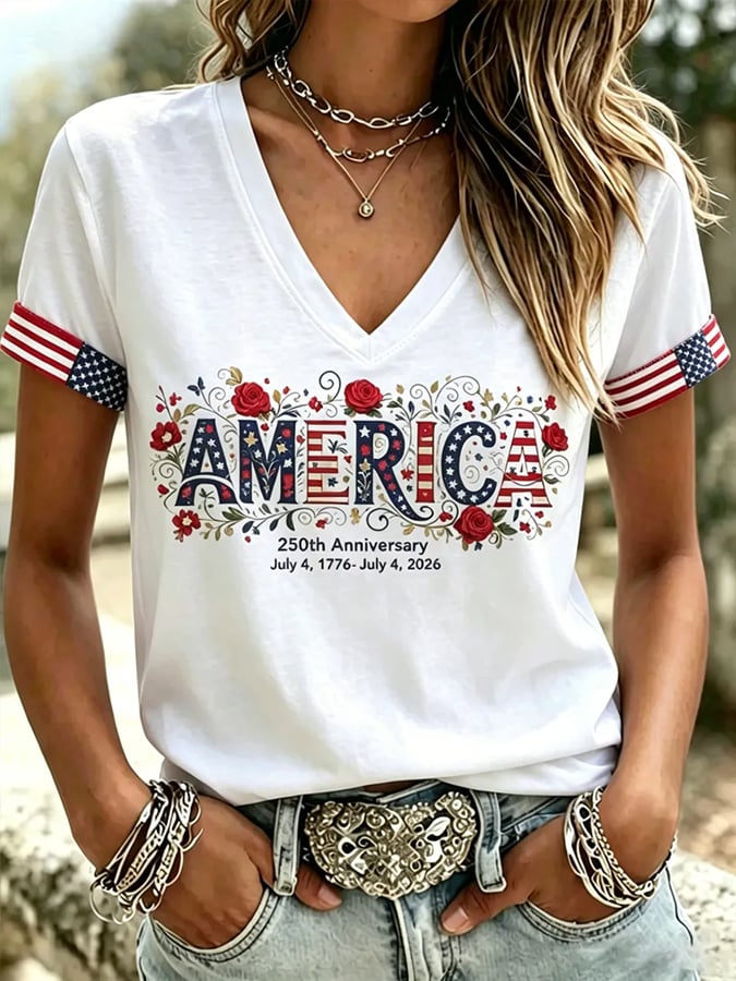 Women's 250th Anniversary Printed Short-Sleeve T-Shirt