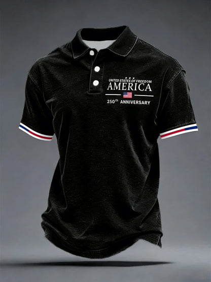 Men's 250th Anniversary Printed Casual Polo Shirt