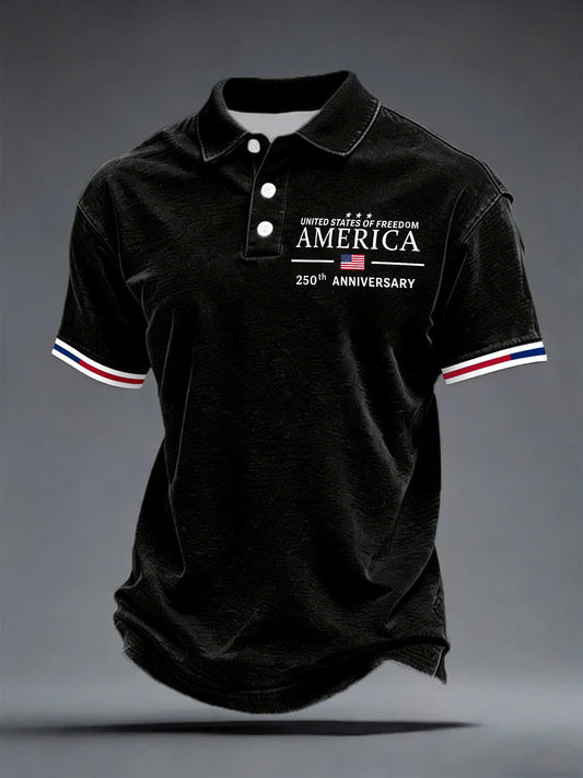 Men's 250th Anniversary Printed Casual Polo Shirt