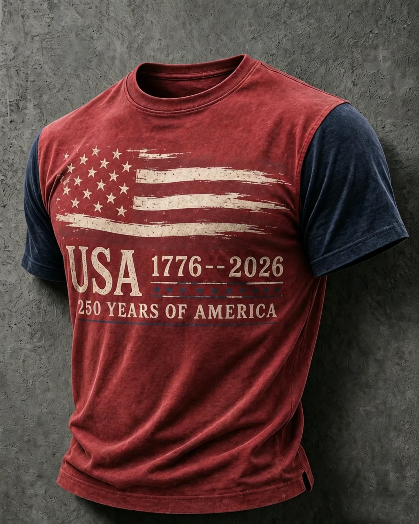 Men's USA 1776-2026 Printed Casual T-shirt