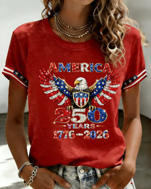 U.S. 250th Anniversary Totem Crew Neck Short Sleeve Tshirt