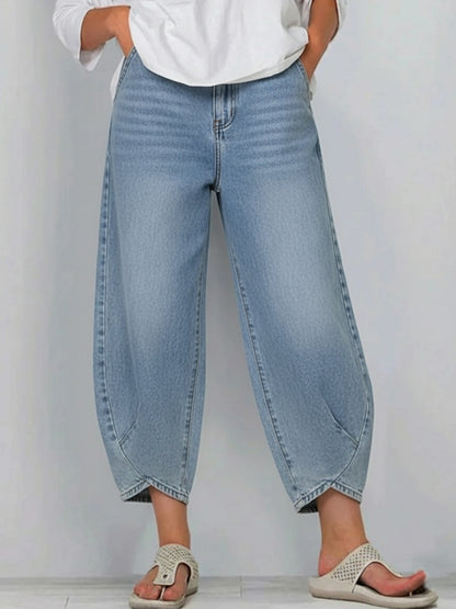 New Arrivals Women's Casual Simple Denim Cotton Pants