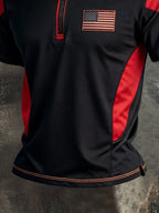 Men's Retro Color-Block Zip-Up T-Shirt