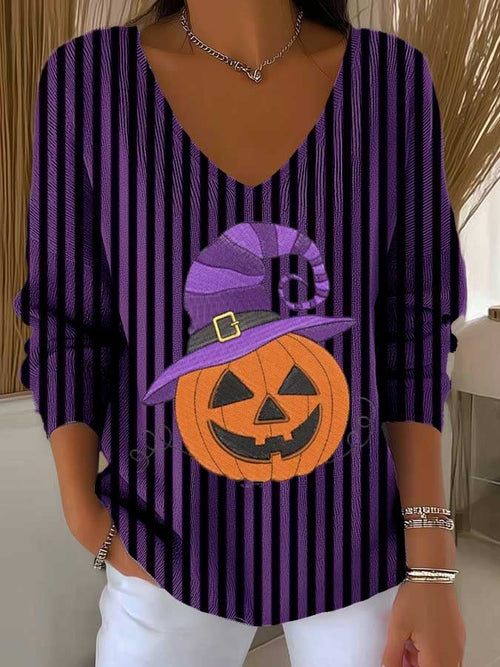 Women's Halloween Print Long Sleeve Top