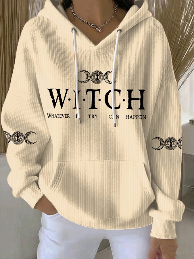 🔥HOT SALE🔥Women's Witch Whatever I Try Can Happen Print Casual Sweatshirt
