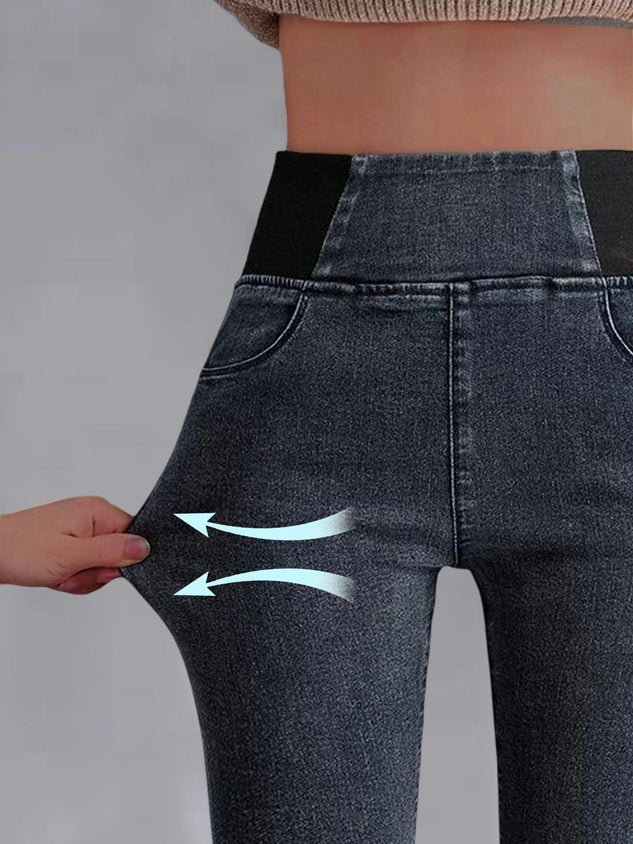 Weit Unifarben Denim Jeans