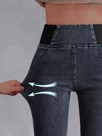 Weit Unifarben Denim Jeans