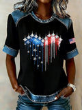 Women's Casua American PrintT-shirt