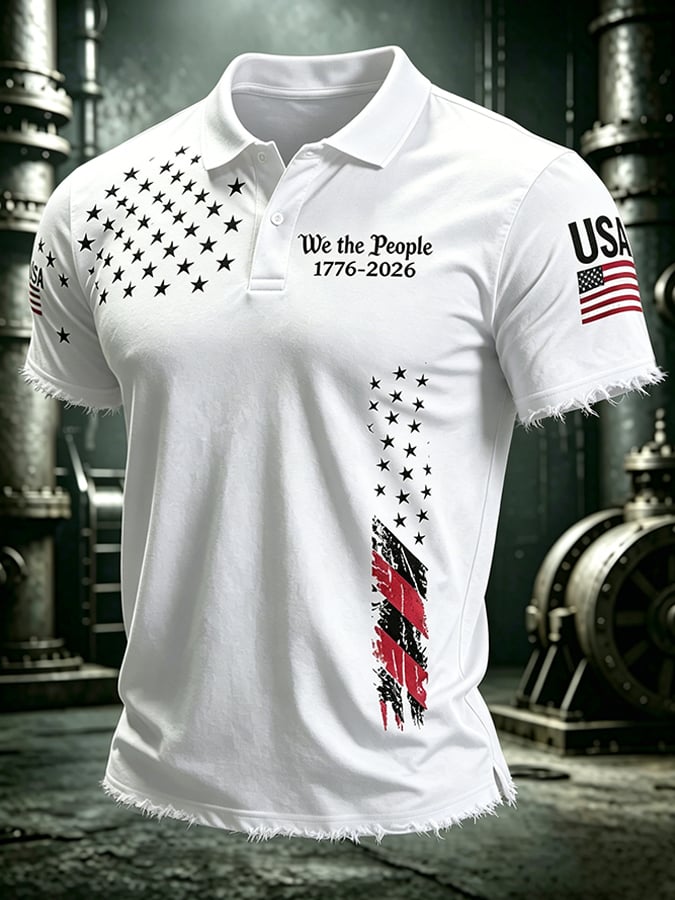 Men'S Flag Printed Casual Top