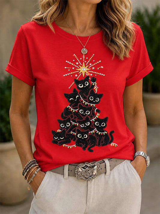 Women'S Casual Christmas Print Top