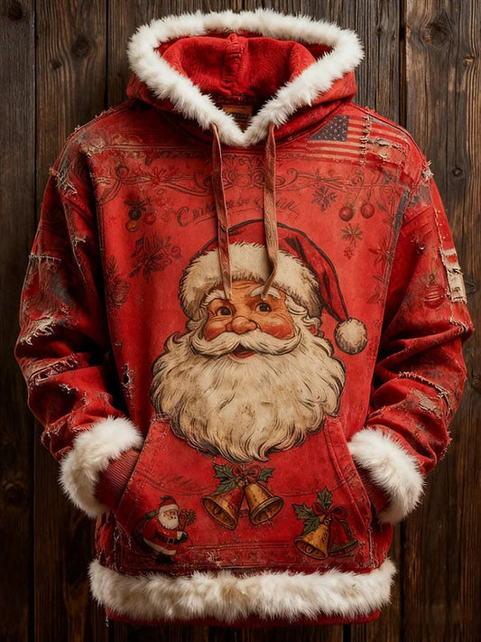 Men'S Casual Printed Long-Sleeved Hooded Sweatshirt