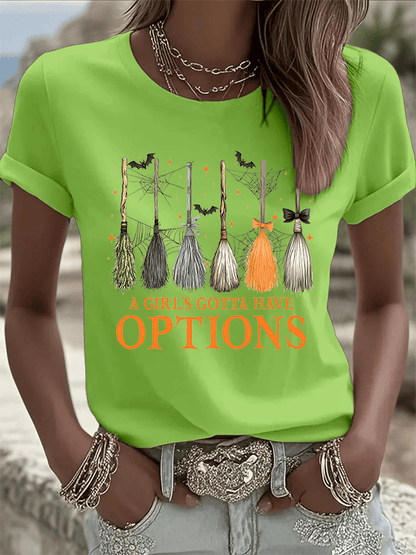 🔥HOT SALE🔥Women's Halloween Printed Round Neck T-Shirt
