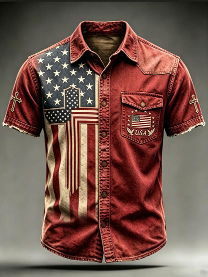 Men'S 250Th Anniversary National Faith Print  Shirt