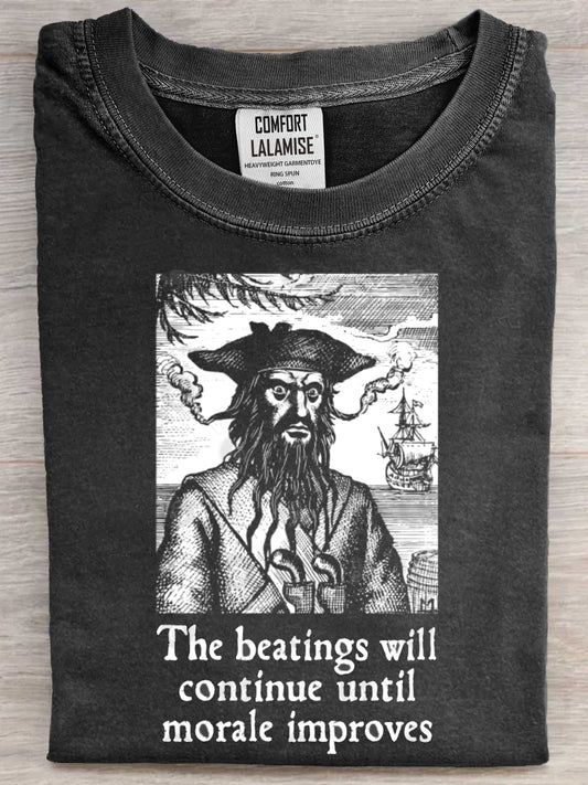 The Beatings Will Continue until Morale Improves Art Print Casual Short Sleeve T-shirt