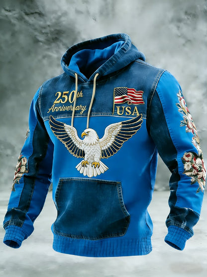 Men's Casual American 250th Anniversary Print Sweatshirt
