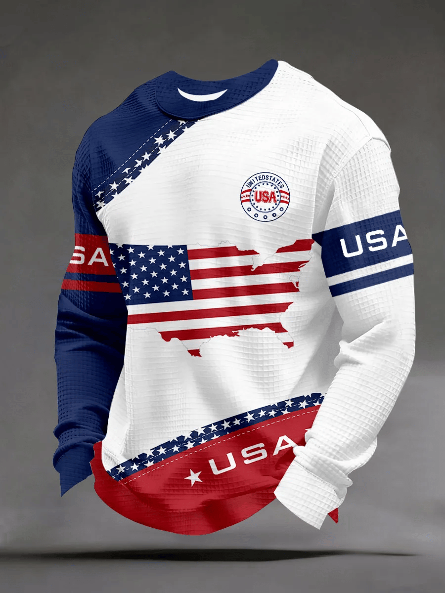 Men's 250th Anniversary USA Printed Casual Sweatshirt