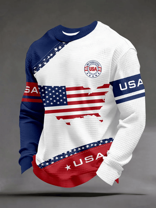 Men's 250th Anniversary USA Printed Casual Sweatshirt