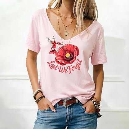 Memorial Day — "Lest We Forget" Commemorative Printed T-Shirt