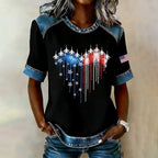 Women's Casua American PrintT-shirt
