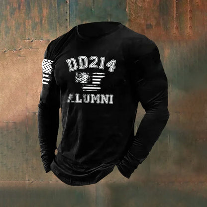 Men's DD214 Alumni Pattern Long Sleeve T-Shirt