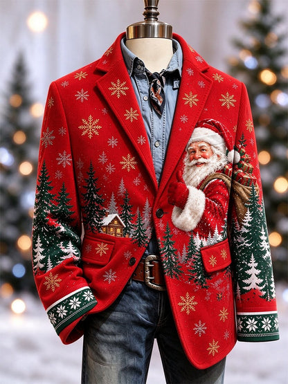 Men's Casual Christmas Corduroy Blazer